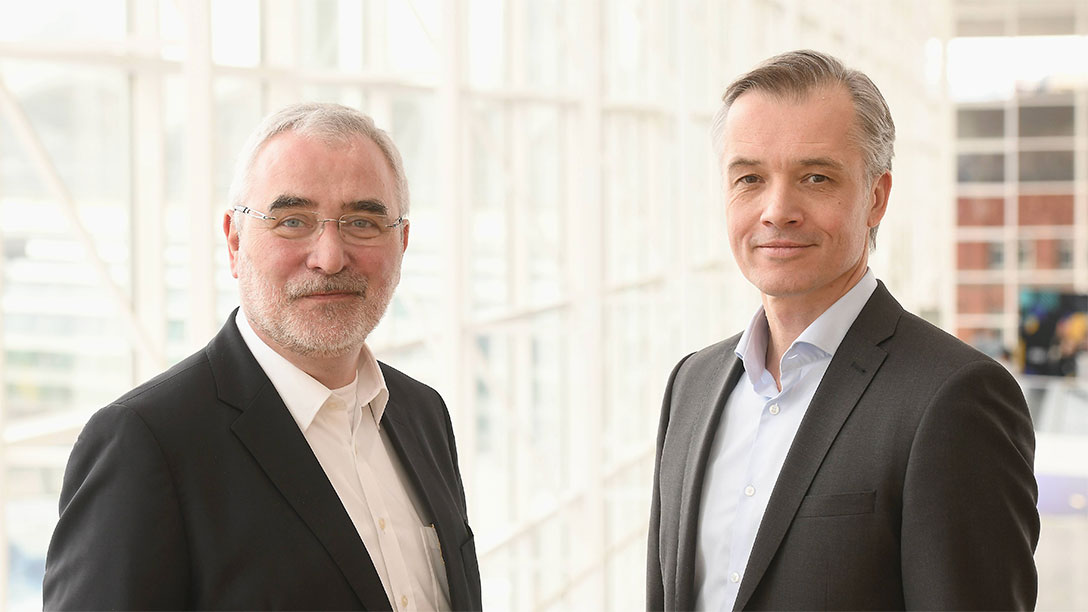 Die Geschäftsführung der Hamburg Messe und Congress 2018: Bernd Aufderheide (links) und Uwe Fischer (rechts)